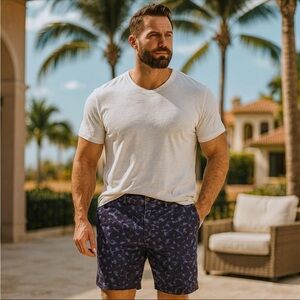 Good Man Brand Shorts Blue Camo XL 9 in Vacation Resort Wear Casual